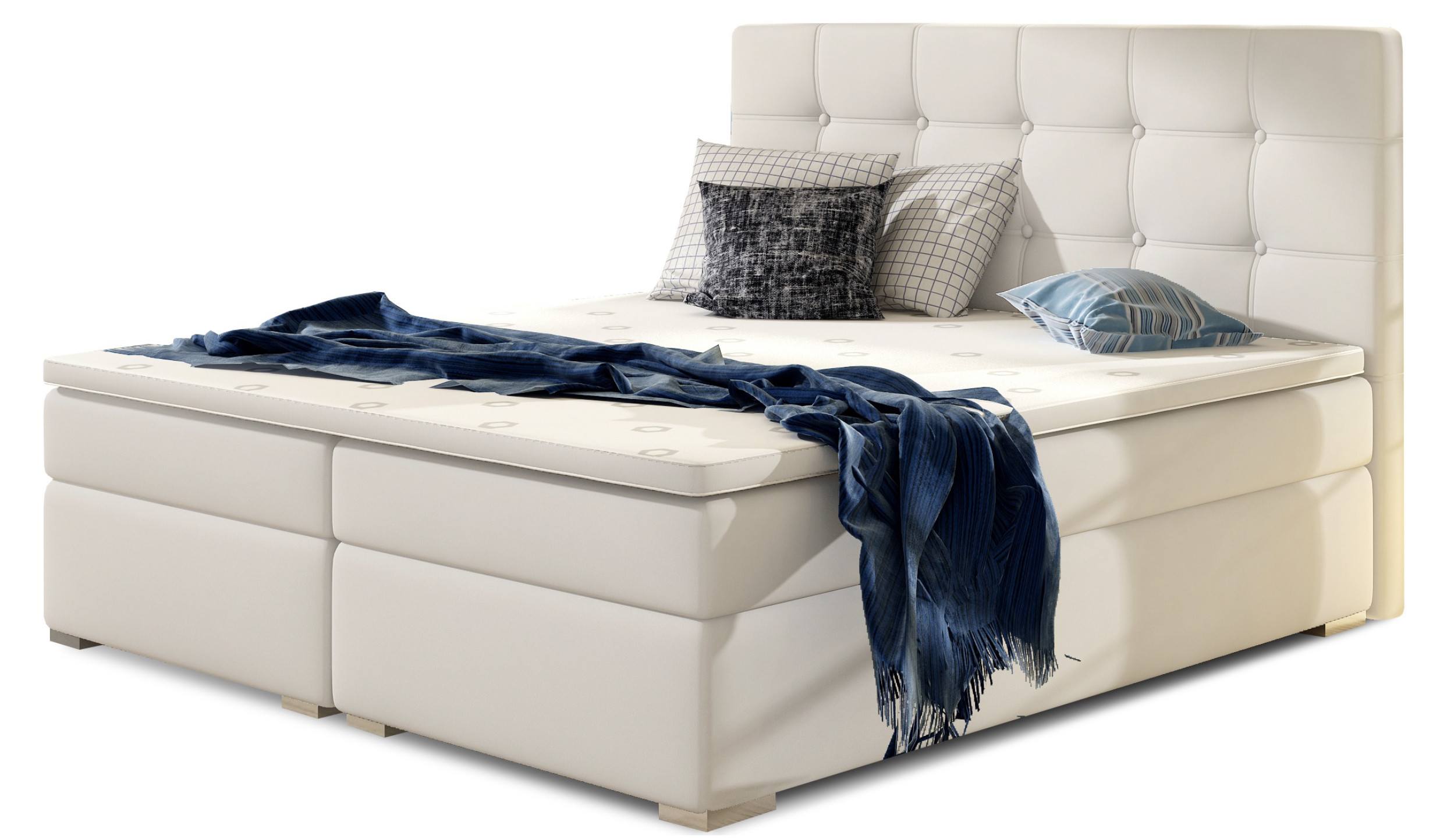 Lit boxspring simili cuir