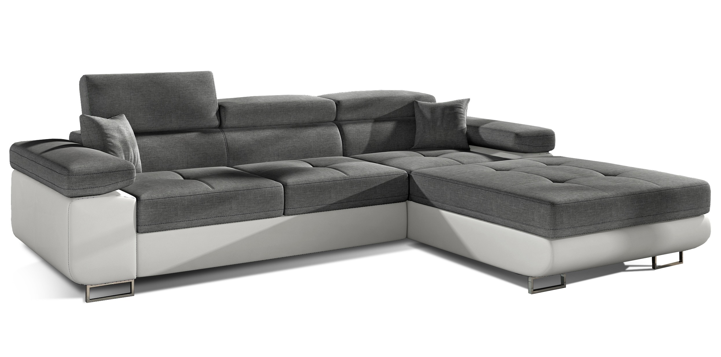 Canapé d'angle bi-matiére