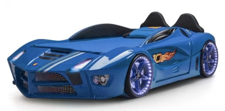 Lit voiture bleu  